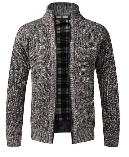 Manteau pull ample pour hommes Pull décontracté pour jeunes Col montant Cardigan en tricot