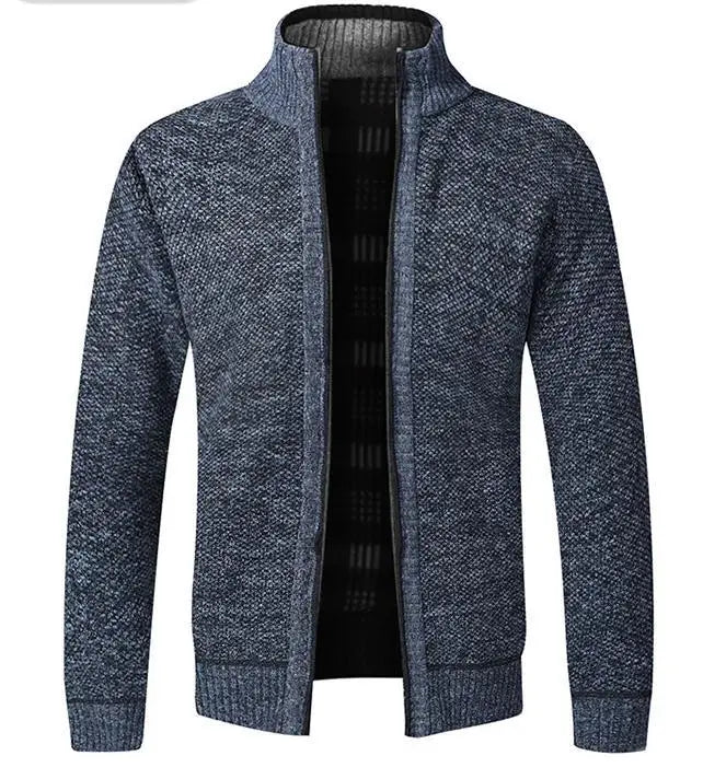 Manteau pull ample pour hommes Pull décontracté pour jeunes Col montant Cardigan en tricot