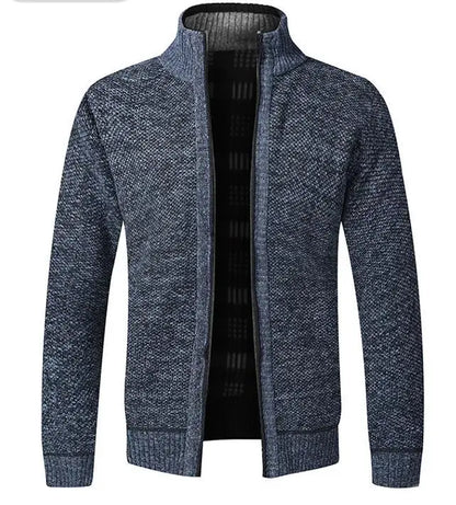 Manteau pull ample pour hommes Pull décontracté pour jeunes Col montant Cardigan en tricot