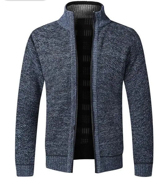 Manteau pull ample pour hommes Pull décontracté pour jeunes Col montant Cardigan en tricot
