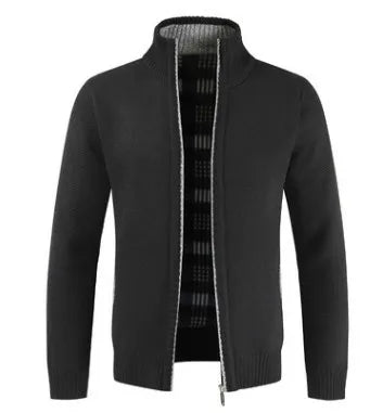 Manteau pull ample pour hommes Pull décontracté pour jeunes Col montant Cardigan en tricot