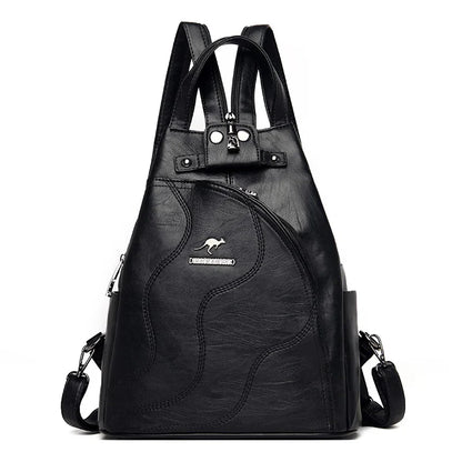 Sacs à dos en cuir pour femmes, sac de poitrine zippé pour femmes, sac à dos de voyage, sacs à dos pour dames, mochilas, sacs d'école pour adolescentes, sac à dos