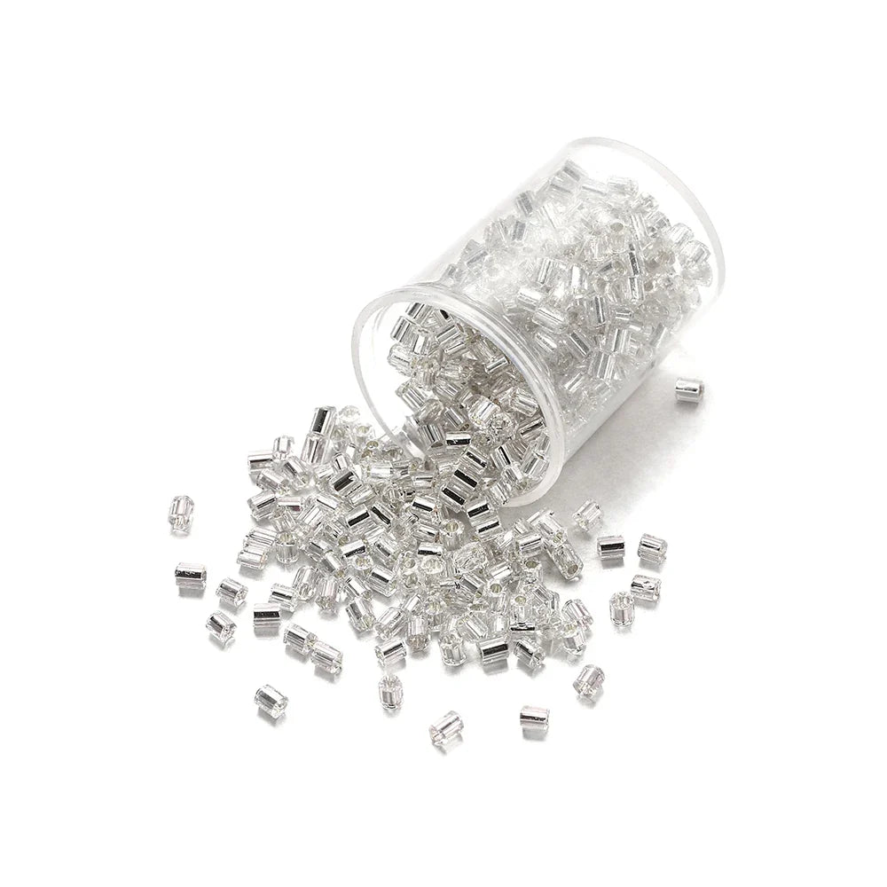 1000/1800Pcs 2mm Hexagon Czech Glass Cylindrical Loose Small Seed Needle Beads for DIY Bracelet Necklace Jewelry Making Supplies