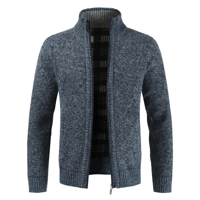 Manteau pull ample pour hommes Pull décontracté pour jeunes Col montant Cardigan en tricot