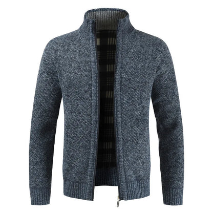 Manteau pull ample pour hommes Pull décontracté pour jeunes Col montant Cardigan en tricot