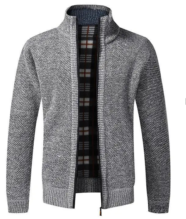Manteau pull ample pour hommes Pull décontracté pour jeunes Col montant Cardigan en tricot