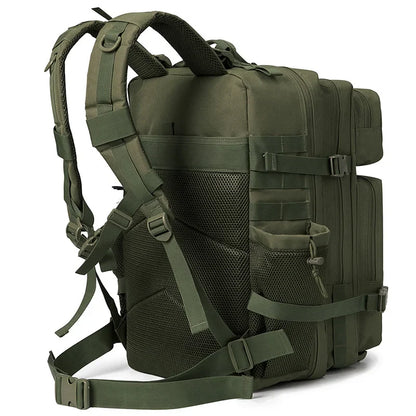 QT&QY 50L Tactical Backpack survival Bag Hunting MOLLE Backpack GYM For Men EDC Outdoor Hiking Rucksack Witch Bottle Holder