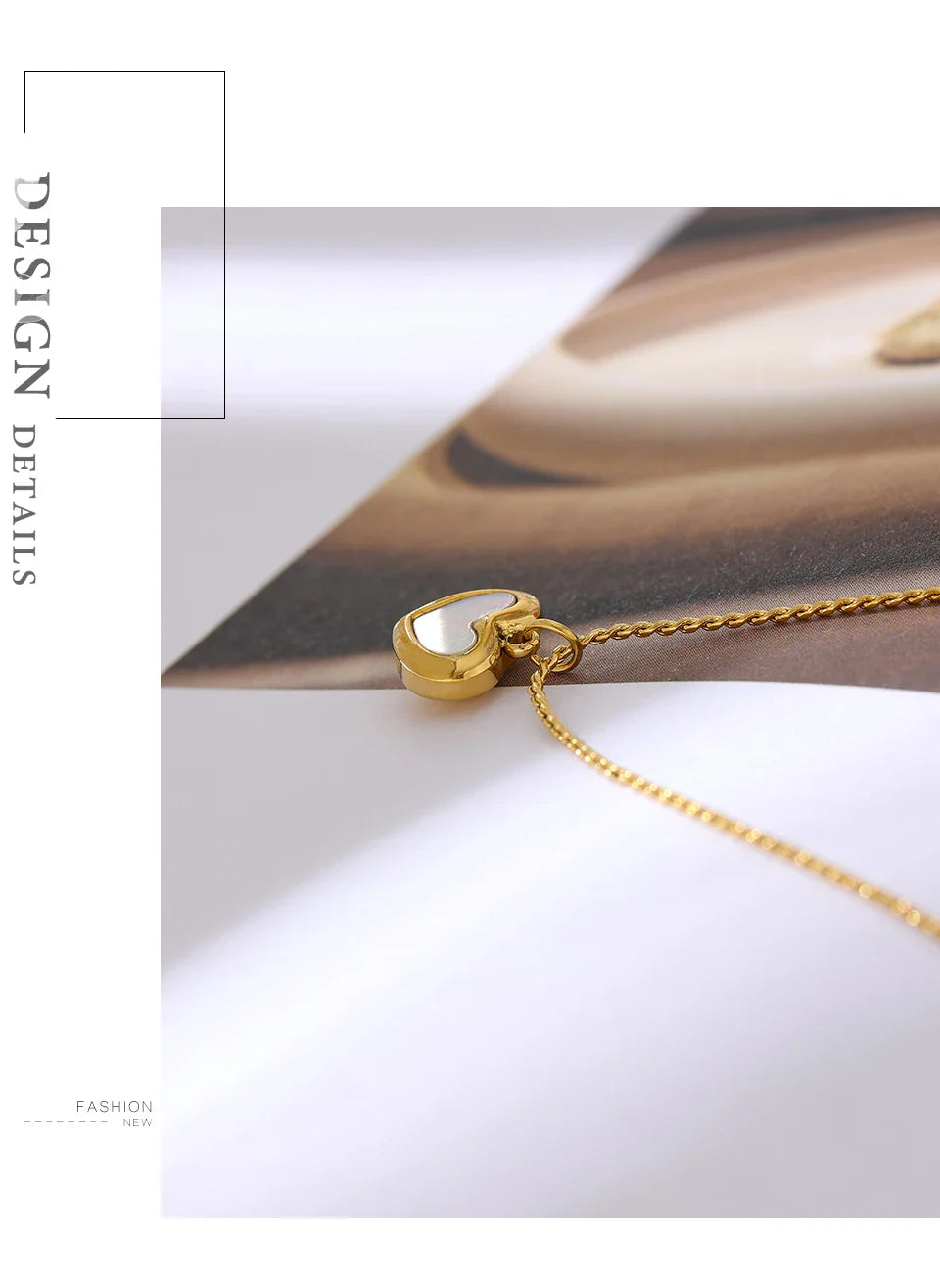 Yhpup Cute Heart Natural Shell Pendant Necklace 18 K Plated Stainless Steel Collar Necklace Gift Jewelry бижутерия для женщин