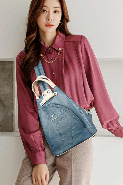 Sacs à dos en cuir pour femmes, sac de poitrine zippé pour femmes, sac à dos de voyage, sacs à dos pour dames, mochilas, sacs d'école pour adolescentes, sac à dos