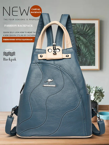 Sacs à dos en cuir pour femmes, sac de poitrine zippé pour femmes, sac à dos de voyage, sacs à dos pour dames, mochilas, sacs d'école pour adolescentes, sac à dos