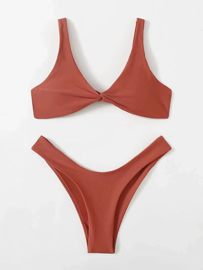 ZTVitality Solid Tie Sexy Bikini 2021 Hot Sale Padded Bra High Leg Bandage Push Up Bikini Set Brazilian Swimsuit Women Swimwear