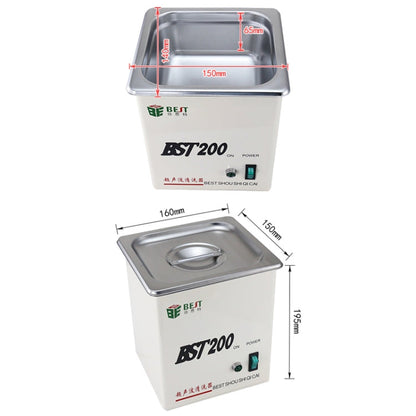 Nettoyeur à ultrasons BEST-200 en acier inoxydable de 1,5 L (tension 220 V)