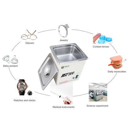 Nettoyeur à ultrasons BEST-200 en acier inoxydable de 1,5 L (tension 220 V)