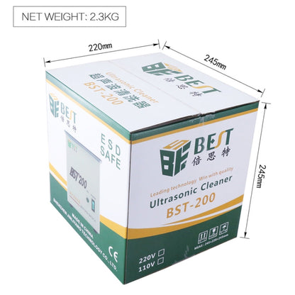 Nettoyeur à ultrasons BEST-200 en acier inoxydable de 1,5 L (tension 220 V)