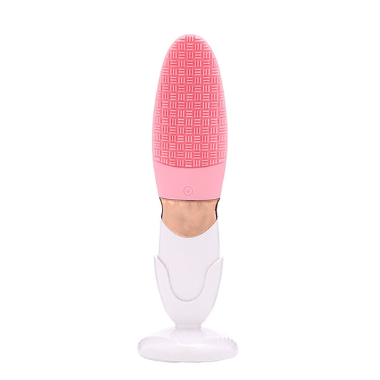 CNaier AE-618 Battery-powered Silicone Acoustic Wave Face Skin Care Electric Facial Cleanser (Pink)