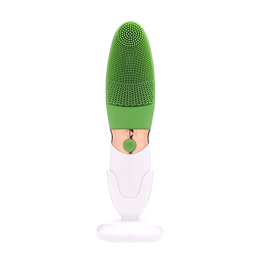 CNaier AE-618 Nettoyant Visage Électrique à Ondes Sonores en Silicone, Alimenté par Piles (Vert)