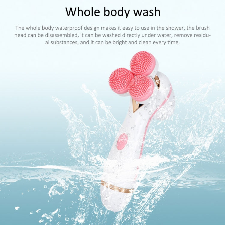 CNaier AE-878 USB Charging Silicone Face Skin Care Electric Facial Cleanser (Pink)