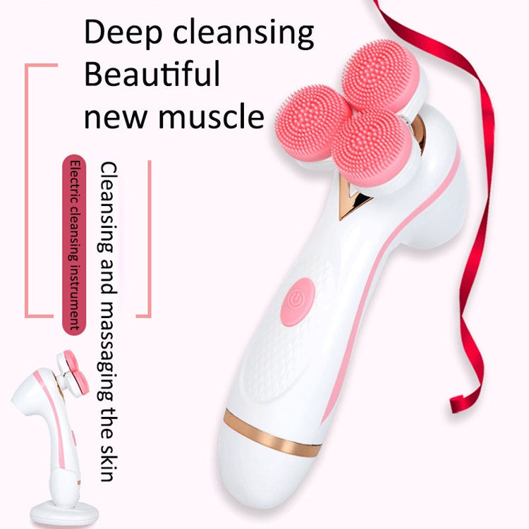 CNaier AE-878 USB Charging Silicone Face Skin Care Electric Facial Cleanser (Pink)