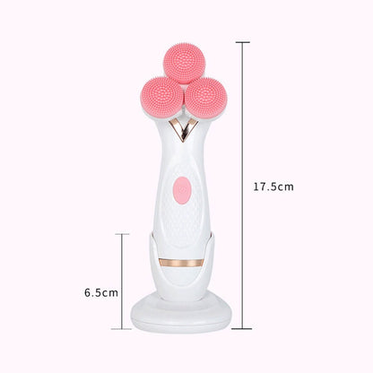 CNaier AE-878 USB Charging Silicone Face Skin Care Electric Facial Cleanser (Pink)