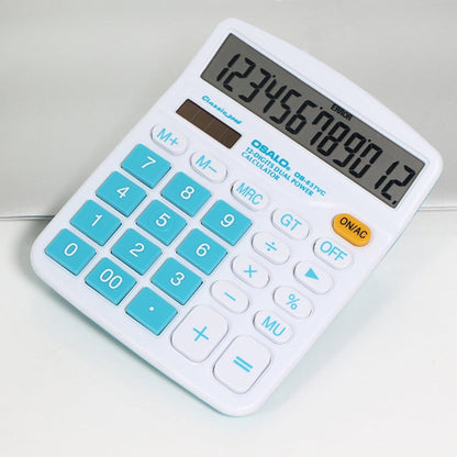 OSALO OS-837VC 12 Digits Colorful Desktop Calculator Solar Energy Dual Power Calculator(Blue)