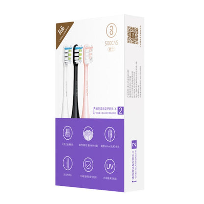 2 brosses de rechange originales Xiaomi Youpin General Cleaning pour brosse à dents électrique sonique Xiaomi Soocare (HC7711W) (Noir)