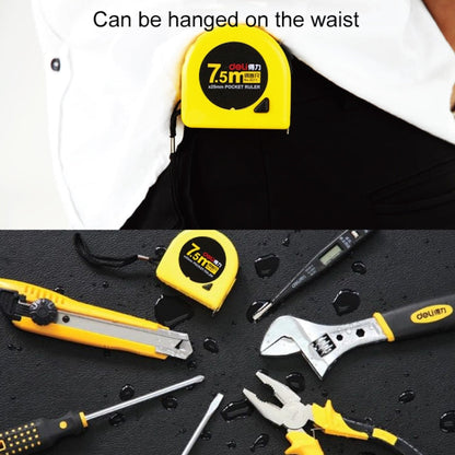 deli Retractable Ruler Measuring Tape Portable Pull Ruler Mini Tape Measure, Length: 7.5m