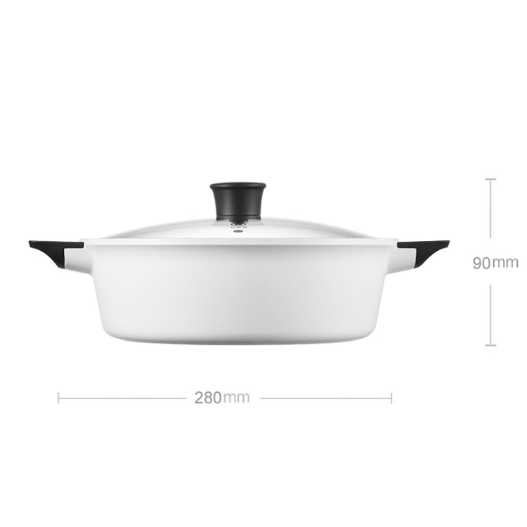 Original Xiaomi Zhiwu Soup Pot Household 4L Non-stick Food Stockpot Aluminum Alloy Electric Hot Pot(White)