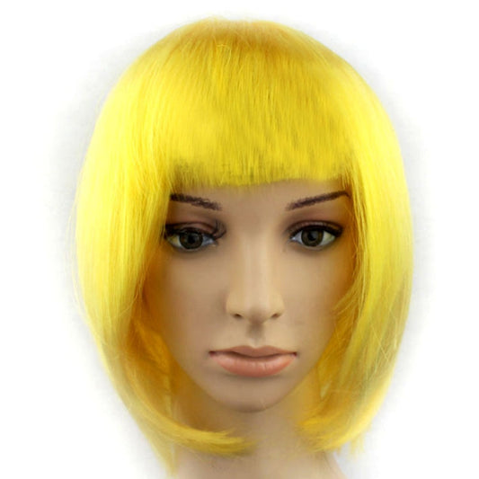 Party Cosplay Headwear Straight Short PET Wigs For Female(Dark Gold)