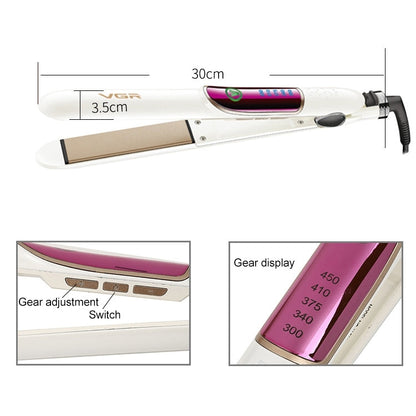 VGR V-509 35W 5 Gears AdjustableHair Straightening Curling Iron Dual-use, Plug Type: EU Plug(White)