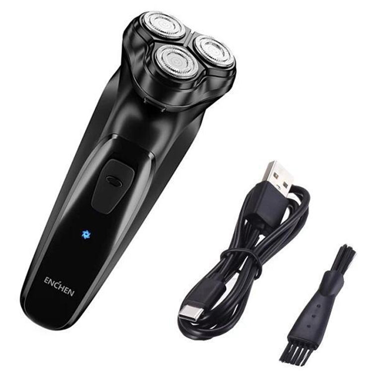 Rasoir électrique rechargeable Original Xiaomi ENCHEN étanche à trois têtes rotatives à double anneau pour hommes (noir)