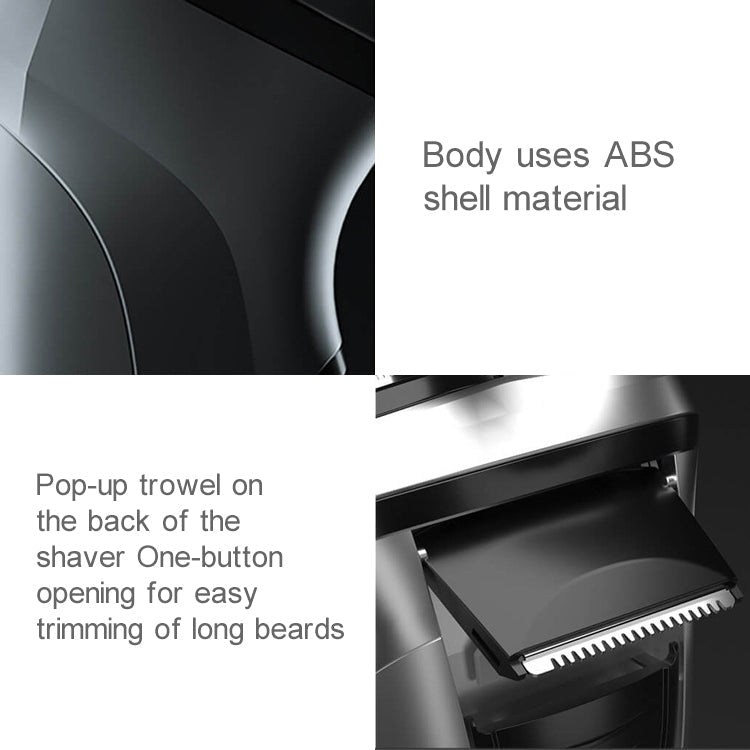 Rasoir électrique rechargeable Original Xiaomi ENCHEN étanche à trois têtes rotatives à double anneau pour hommes (noir)