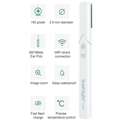 Supereyes Y009 Visual Ear Pick Acne Cleaning Microscopic Magnifying Mirror Endoscope