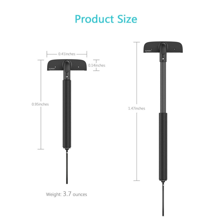 XPREEN XPRE034 Rasoir de dos ajustable avec manche extensible, lame en acier inoxydable et cordon pour homme (Noir)