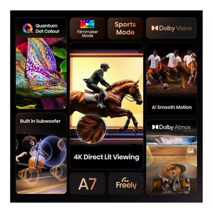 HISENSE A7Q 43" QLED 4K Smart AI TV with Freely - 43A7QTUK
