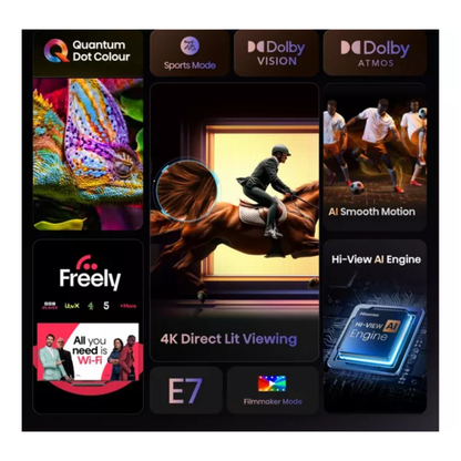 HISENSE E7Q 43" QLED 4K Smart AI TV with Freely - 43E7QTUK