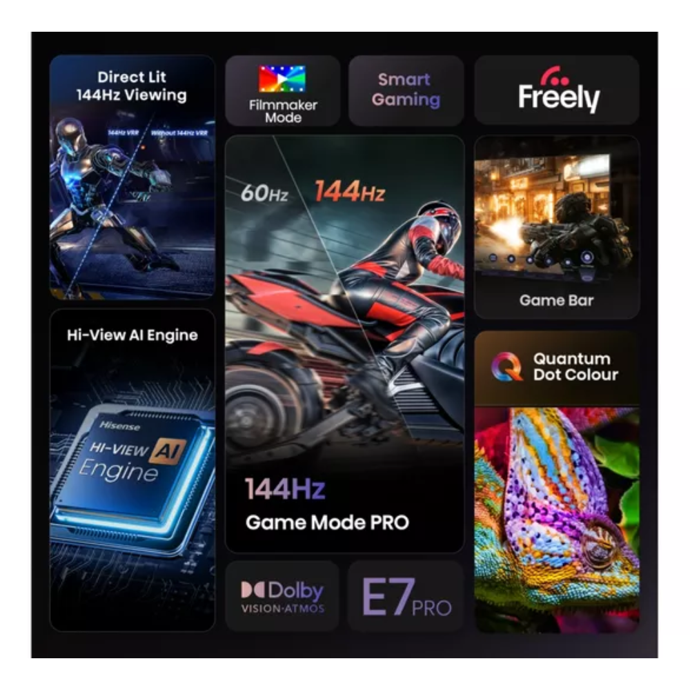 HISENSE E7Q PRO 50" QLED 4K HDR Smart TV with Freely - 50E7QTUK PRO