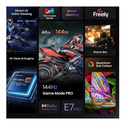 HISENSE E7Q PRO 65" QLED 4K HDR Smart TV with Freely - 65E7QTUK PRO