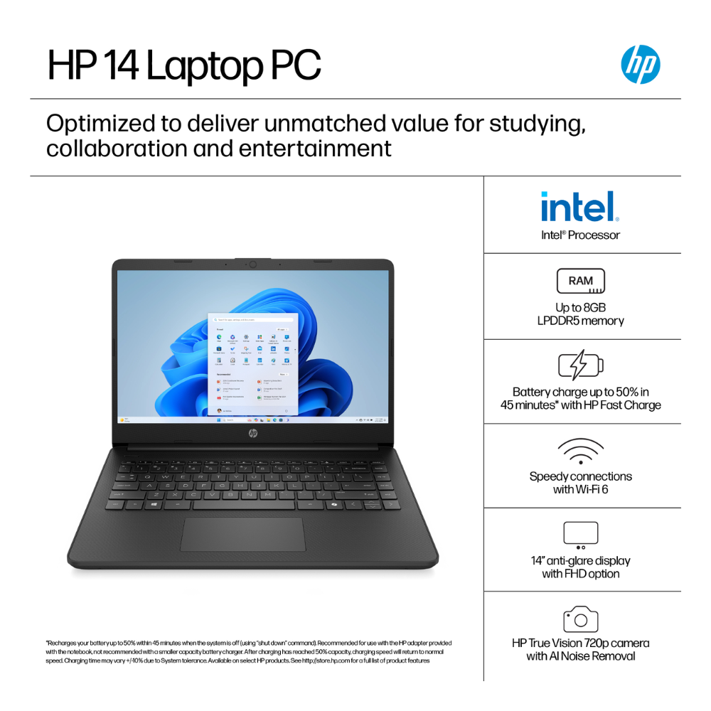 HP 14 INCH LAPTOP INTEL N150 BM2T5EA-ABU