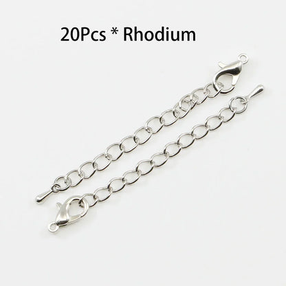 10pcs/lot 50 70mm Tone Extended Extension Tail Chain Lobster Clasps Connector For DIY Bracelet Necklace Jewelry Making Findings