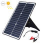 Chargeur panneau solaire monocristallin portable HAWEEL 20W, avec port USB et support et pince crocodile, compatible QC3.0 et AFC (noir)