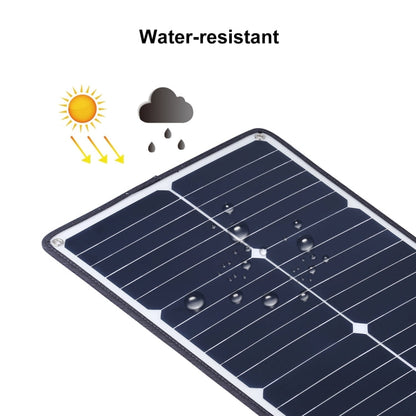 Chargeur panneau solaire monocristallin portable HAWEEL 20W, avec port USB et support et pince crocodile, compatible QC3.0 et AFC (noir)