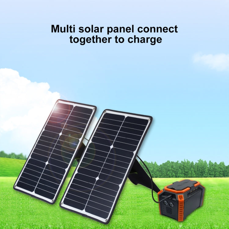 Chargeur panneau solaire monocristallin portable HAWEEL 20W, avec port USB et support et pince crocodile, compatible QC3.0 et AFC (noir)