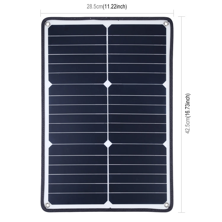 Chargeur panneau solaire monocristallin portable HAWEEL 20W, avec port USB et support et pince crocodile, compatible QC3.0 et AFC (noir)