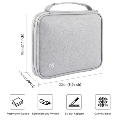 HAWEEL Passport Wallet Document Organizer Credit Cards Case Bag with Handle (Grey)