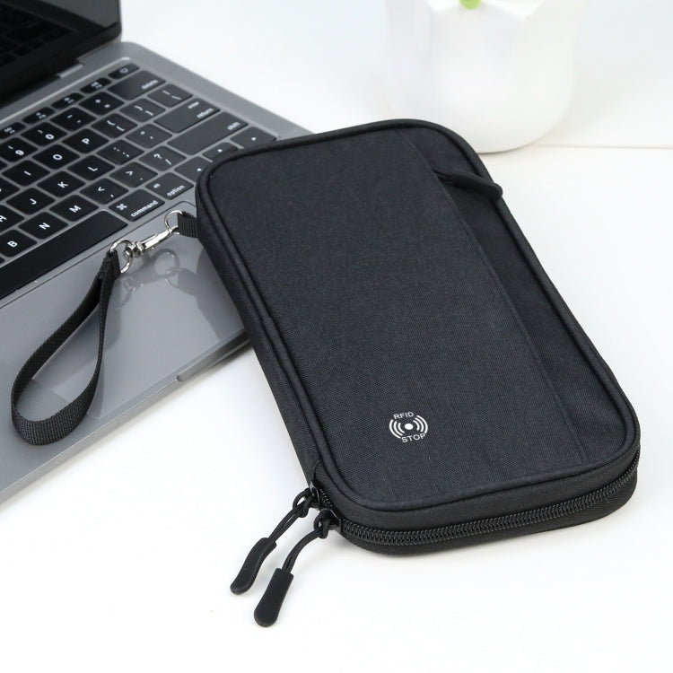 HAWEEL Pochette Portefeuille Passeport Organisateur de Documents Étui Cartes de Crédit (Noir)