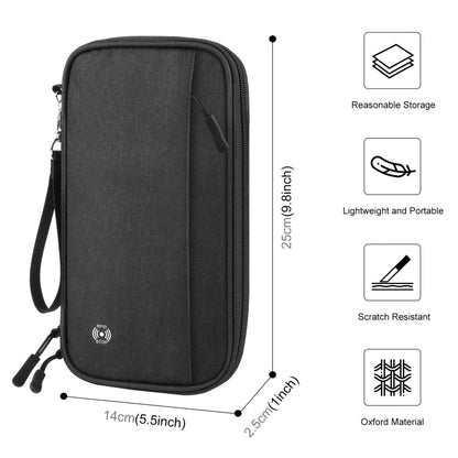 HAWEEL Pochette Portefeuille Passeport Organisateur de Documents Étui Cartes de Crédit (Noir)