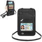 HAWEEL Pochette tour de cou passeport portefeuille organisateur de documents étui cartes de crédit (noir)