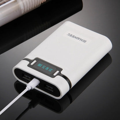 [US Warehouse] HAWEEL DIY 4 x 18650 Battery (Not Included) 10000mAh Power Bank Shell Box with 2 x USB Output & Display for iPhone, Galaxy, Sony, HTC, Google, Huawei, Xiaomi, Lenovo and other Smartphones(White)