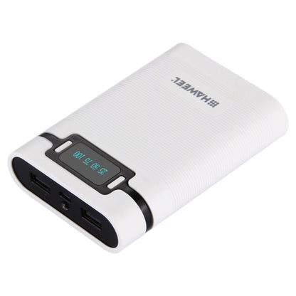 [US Warehouse] HAWEEL DIY 4 x 18650 Battery (Not Included) 10000mAh Power Bank Shell Box with 2 x USB Output & Display for iPhone, Galaxy, Sony, HTC, Google, Huawei, Xiaomi, Lenovo and other Smartphones(White)
