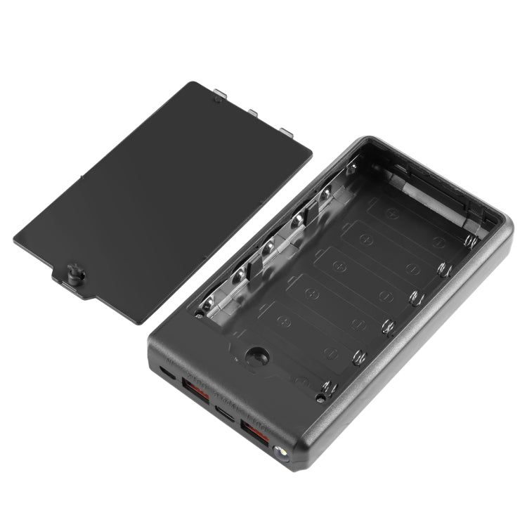 HAWEEL DIY 6 x 18650 Battery 24W Fast Charge Power Bank Box Case with Display, Not Include Battery (Black)